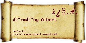 Örmény Albert névjegykártya